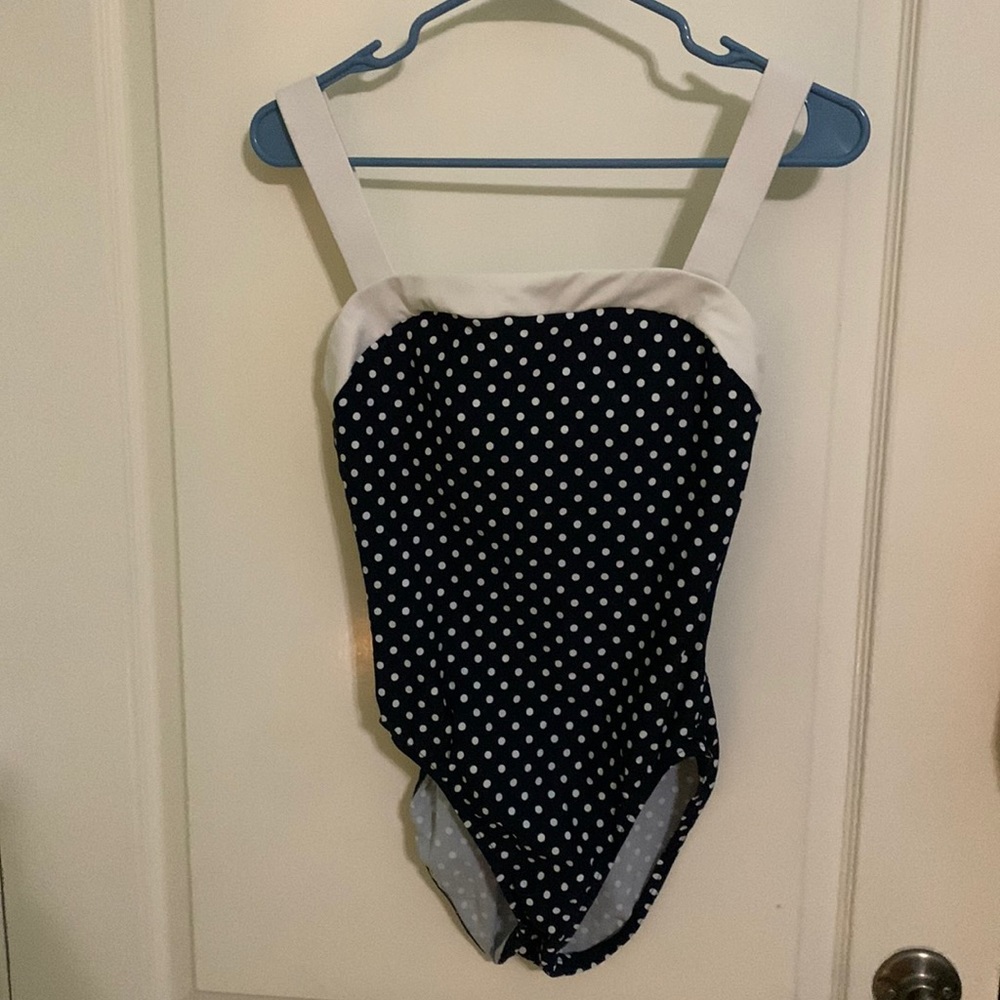 Nautical Polka Dot One Piece Bathing Suit
